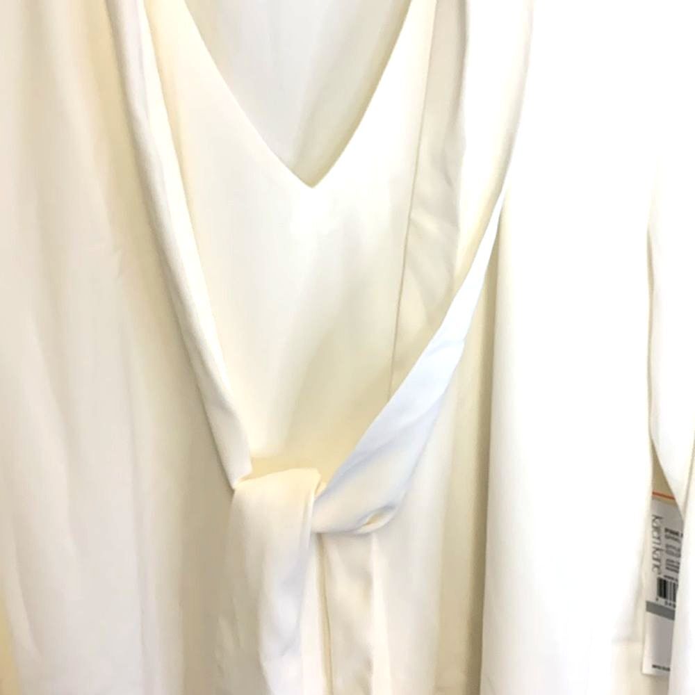 Karen Kane NWT Ivory Tie V-Neck Rhinestone Embellished LS Career Blouse Sz 1X - Picture 6 of 14